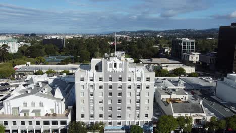 aerial drone view of san mateo city, california, usa