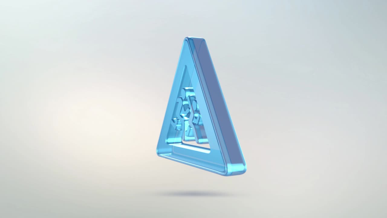 알파 채널로 표시 된 보행자 교차 아이콘의 애니메이션. 고립 된 도로 표시