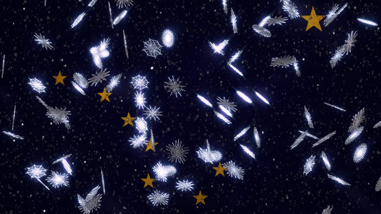 알래스카 발을 흔들고 눈이 내리는 주기적 배경 크리스마스와 새해, 루프