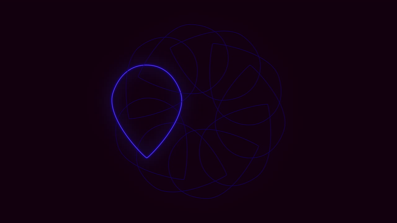 Digital art abstract blue circle with curved line