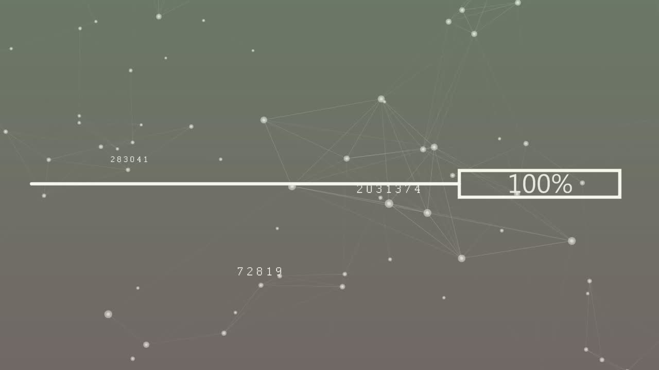 변하는 번호와 연결 네트워크에 따라 증가하는 비율로 로딩 바의 애니메이션