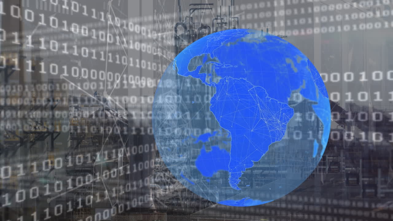 Animation of globe over data processing
