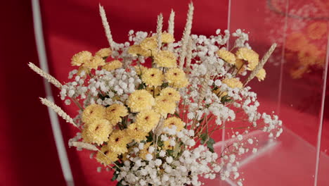 Elegant-Bouquet-on-Red-Backdrop