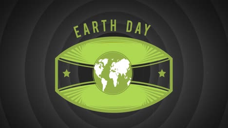 Animation-of-earth-day-text-over-globe-on-black-background