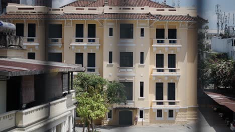 old yellow building in a city