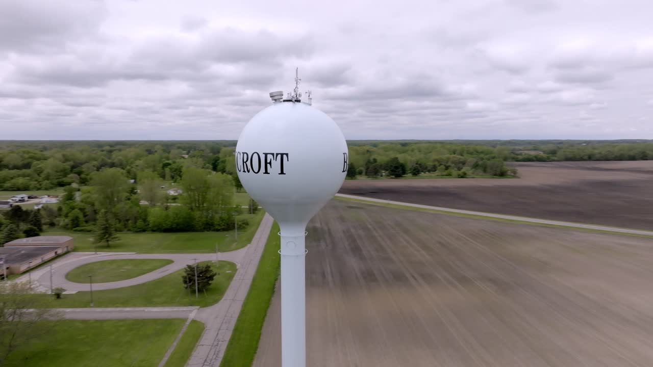 Bancroft Michigan Aerial Drone long spin watertower