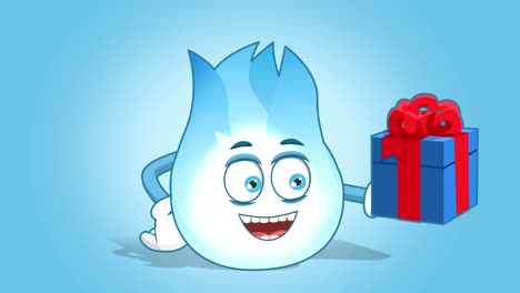 cartoon gas flame read book with face animation alpha matte