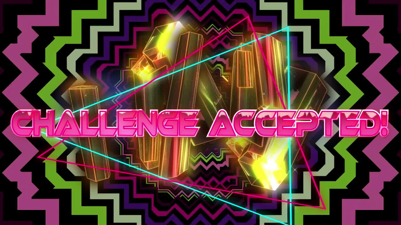 디지털 추상 카레이도스코프 공간에서 받아들여진 도전의 애니메이션