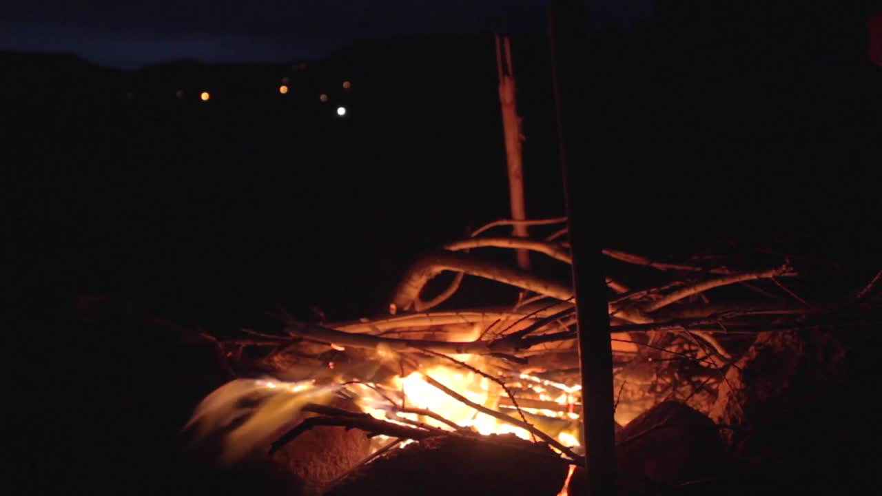 Camping Fire in The Desert of Ouarzazat Morocco