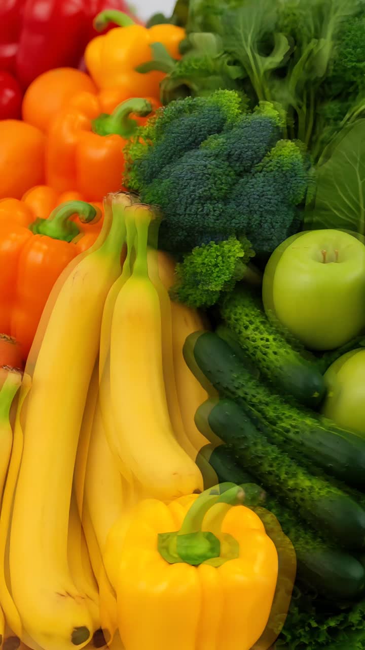 Frutta e verdura fresca biologica 4K.