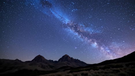 milky way galaxy over mountain landscape at night