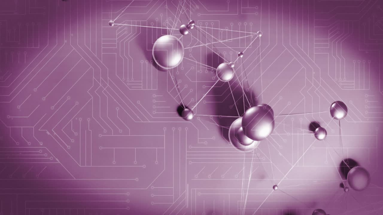 Upon launch cluster of translucent spheres linking across world map, simulating global data flow