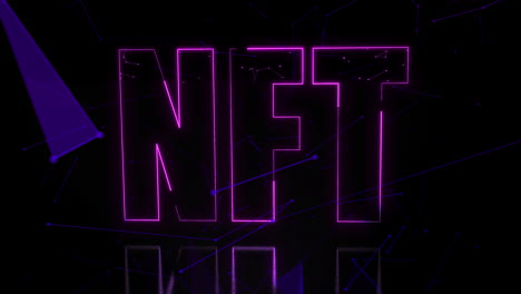 animación de texto nft púrpura sobre fondo negro