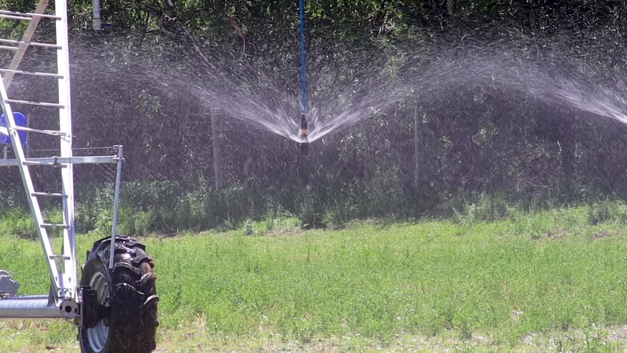 Sprayers on automated farming irrigation HD 30FPS