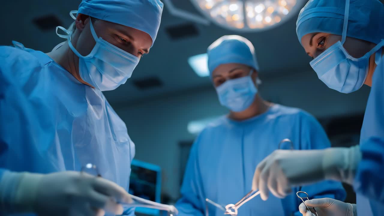 Squadra chirurgica che esegue un'operazione nella sala operatoria dell'ospedale