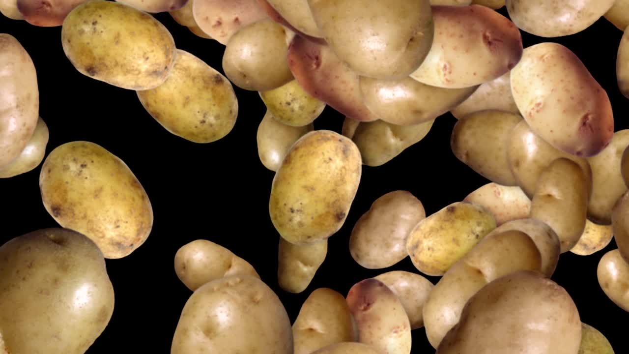 fondo de patata que cae, con canal alfa, bucle