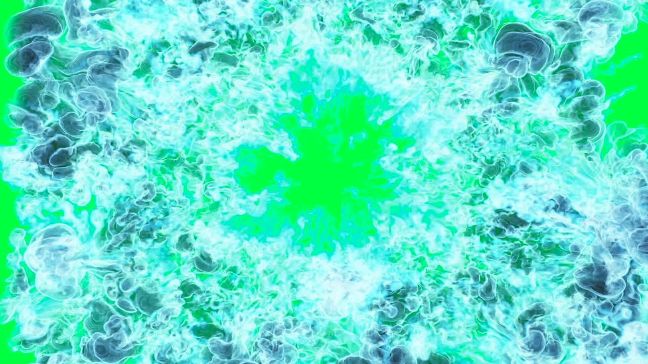 Abstract Green Screen Smoke Explosion