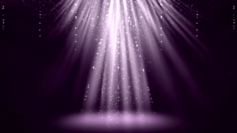 purple magic light rays with particles animation background.