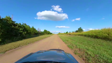 Driving-the-old-concrete-plated-Route-66-in-Mustang-cabriolet