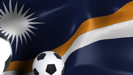 flag of marshall islands with soccer balls