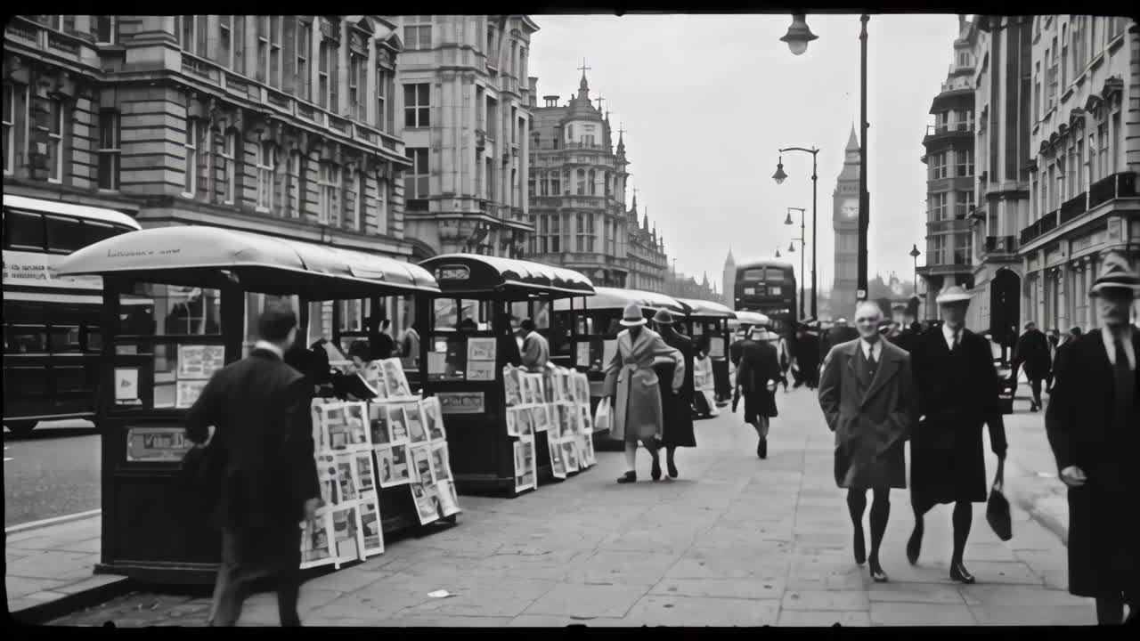 escena callejera de londres, años treinta
