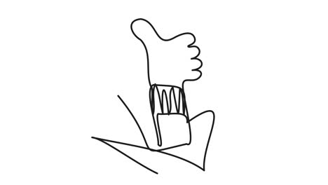 a simple single line thumb sign