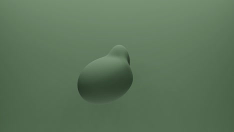 abstract 3d rendering sphere waving transform in random direction on green background. seamless loop metamorphose of amorphous shape. simple animation of future shape 4k