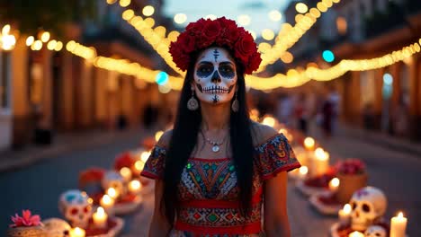 día de la celebración de los muertos retrato