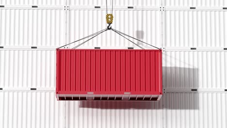 red container rising with white background,3d rendering.