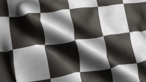 closeup 3d illustration of a checkered flag waving