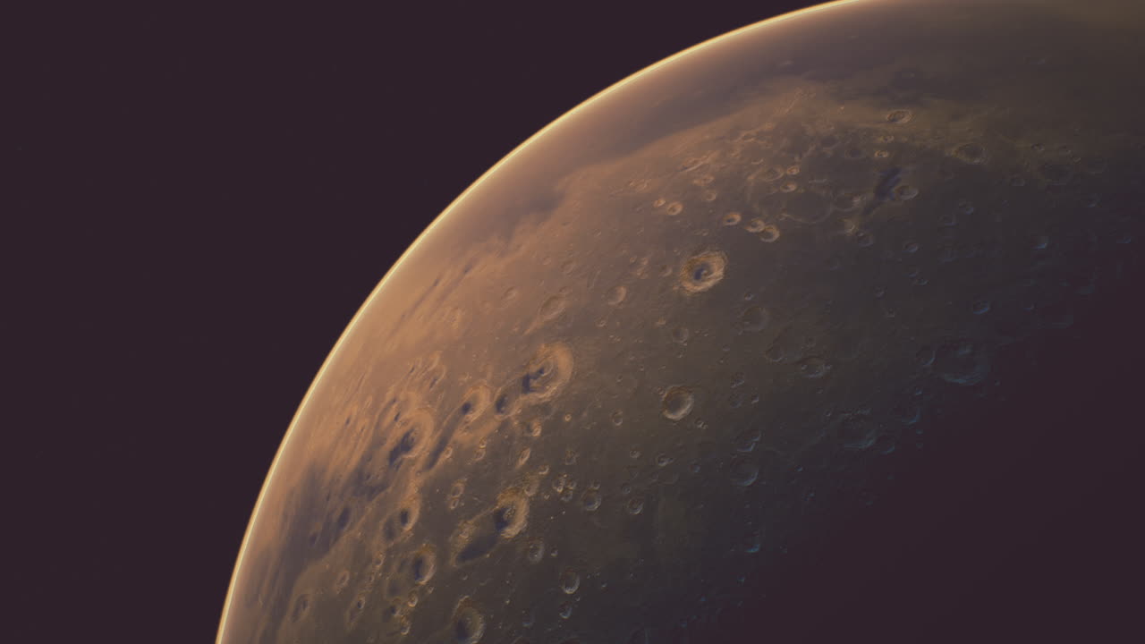 Amazing red planet Mars in deep stellar space
