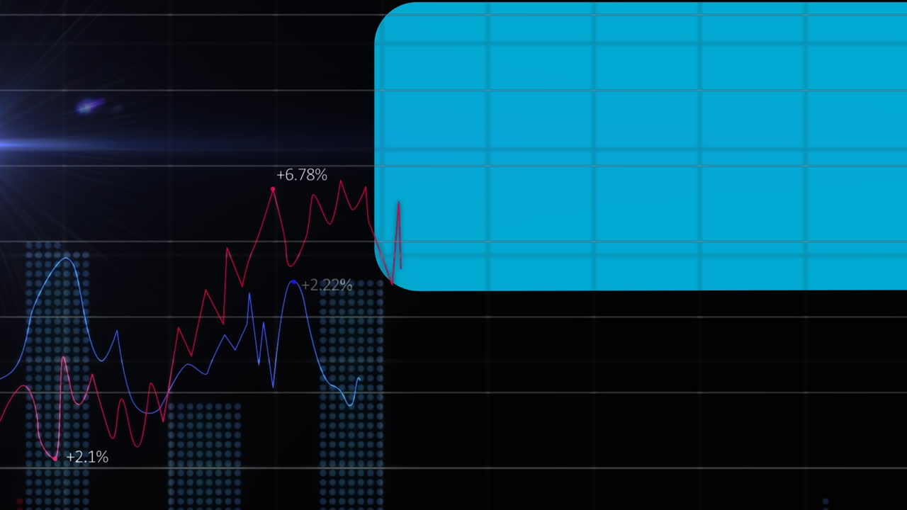 검은색 배경의 모양 위에 데이터 처리의 애니메이션
