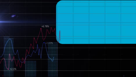 animación del procesamiento de datos sobre formas sobre fondo negro