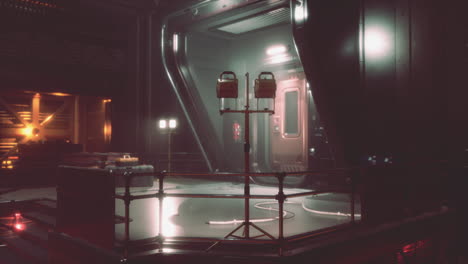 Hintergrund-Science-Fiction-Interieur.-Korridore-Von-Science-Fiction-Raumschiffen.-3D-Rendering