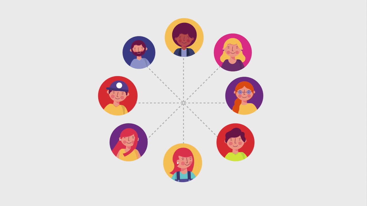 círculos con retratos de personas