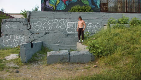 person doing parkour