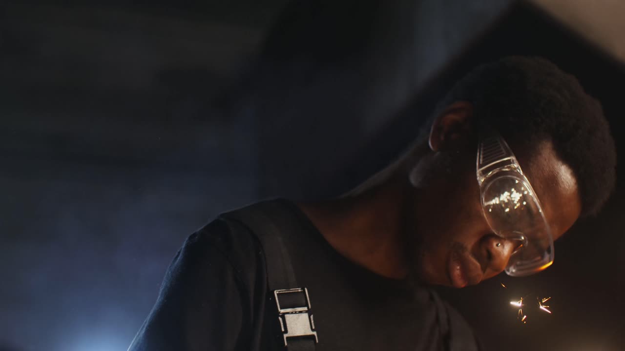 Focused Worker in Industrial Setting