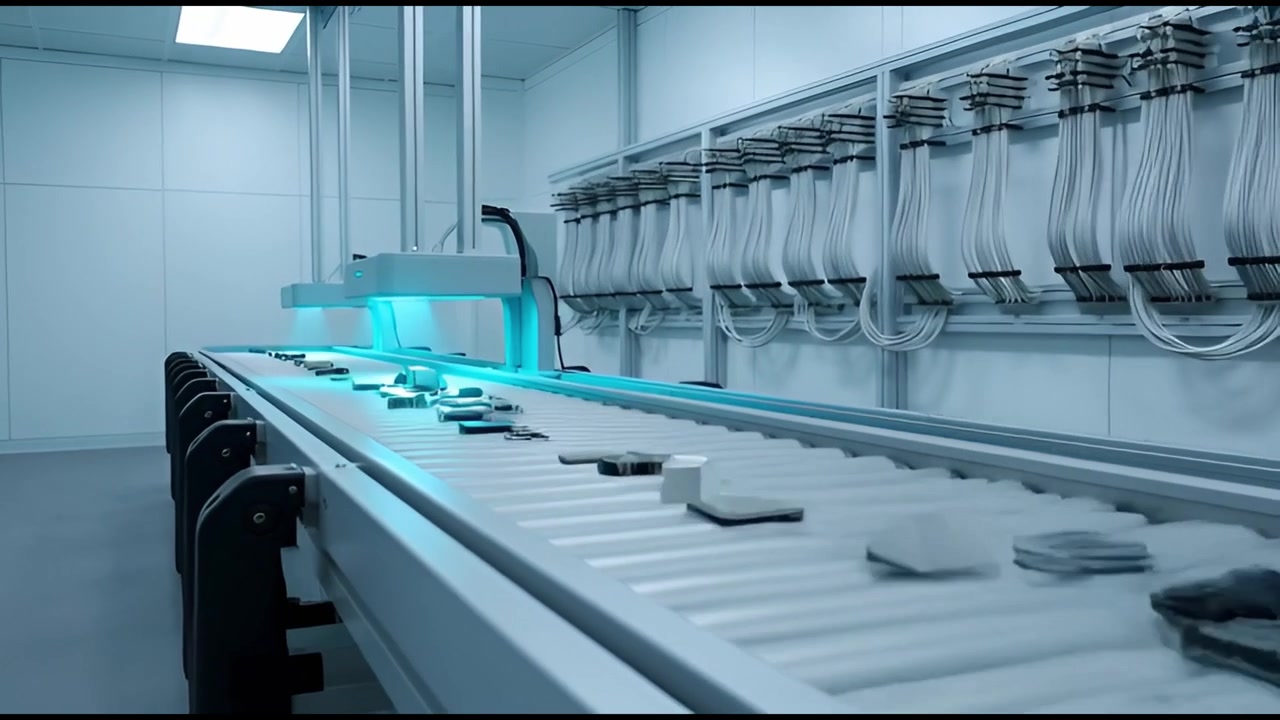 Automated Conveyor Belt System in Modern Industrial Manufacturing Facility