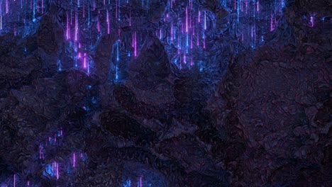los rastros de luz de neón brillantes fluyen en 3d y representan una animación de bucle sin costuras.