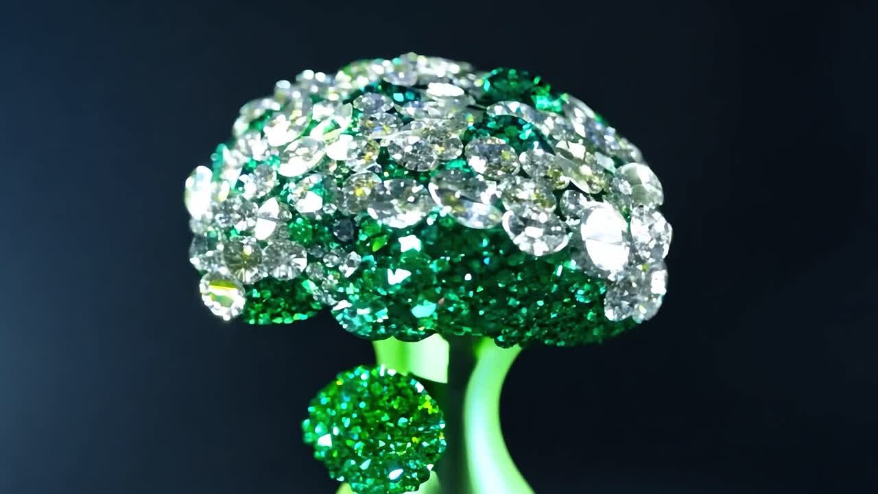 Sparkling Green Diamond Brooch