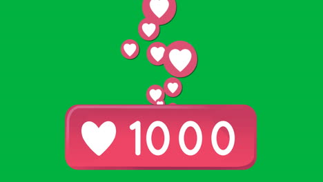icono de corazón y números 4k