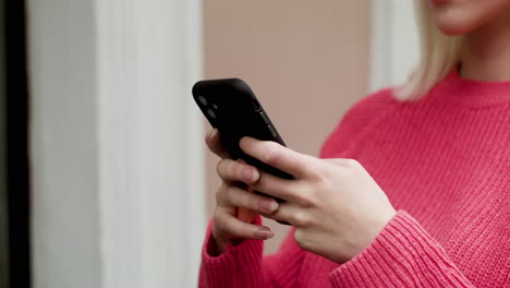 blond woman chatting