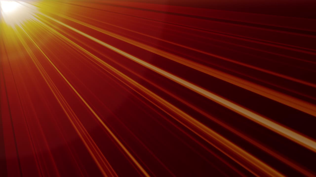 Animazione astratta di raggi di sole stile anime con effetto luminoso in loop. Luci a raggi generate al computer, bagliori ottici dell'obiettivo, animazione in loop continuo e brillante.