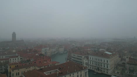 cinematic 4k drone shot of venice with mist