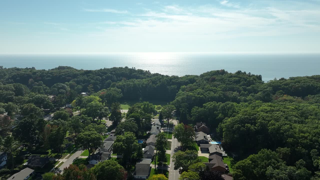 empujando hacia el gran lago sobre muskegon