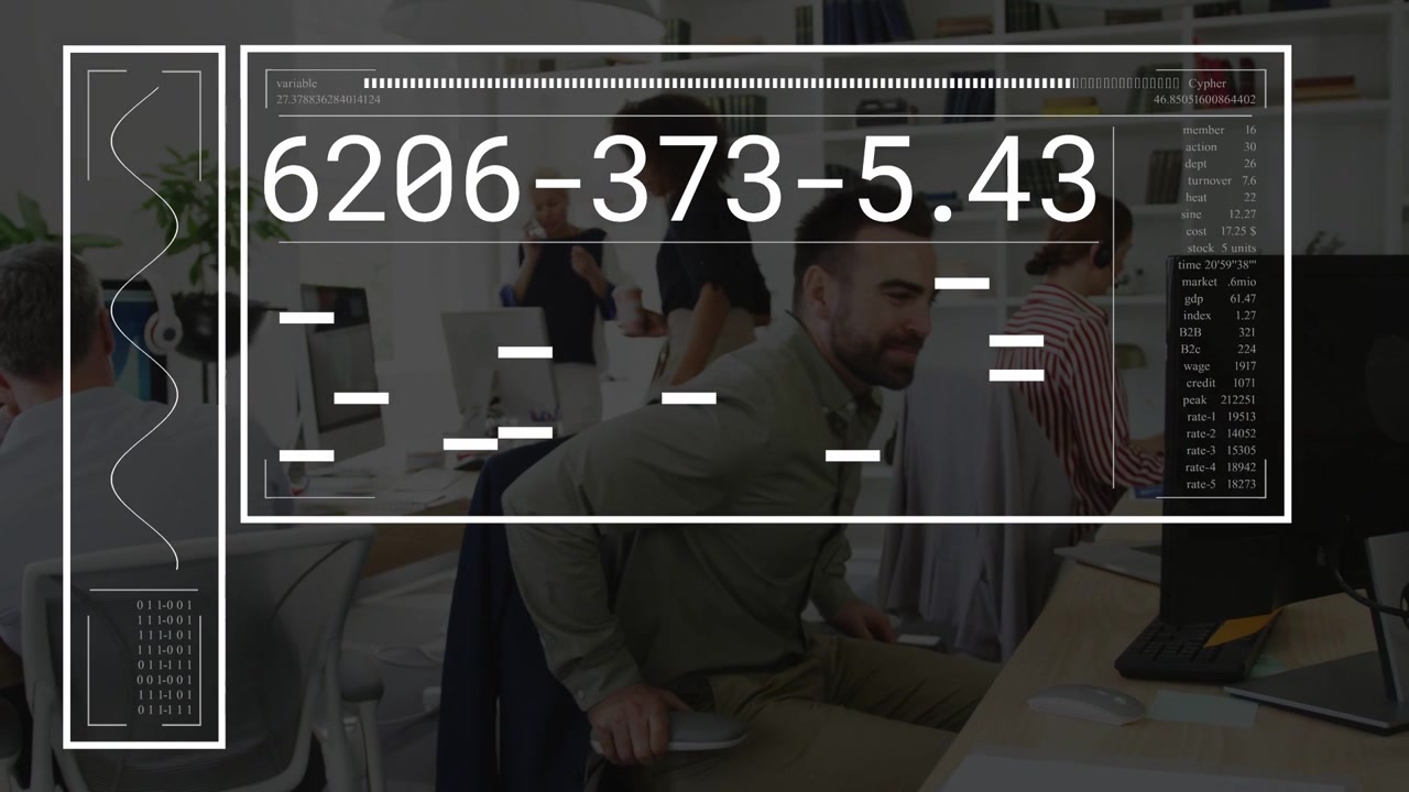 Vertical video: HUD overlay appearing man in green shirt responding and typing in office