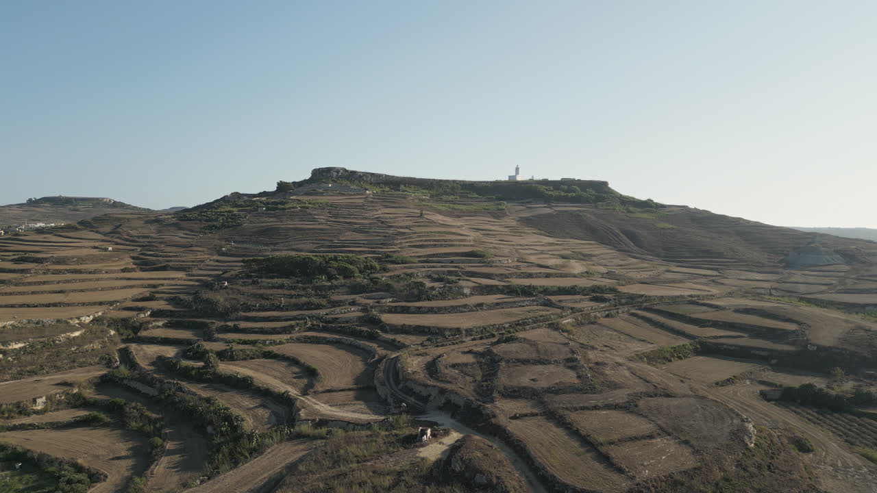 imágenes aéreas, paisaje de gozo con faro