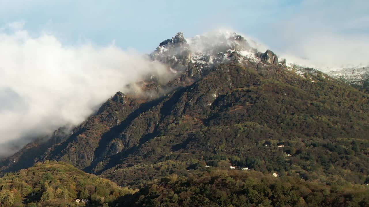 Stunning cloudy alpine landscape in northern Italy