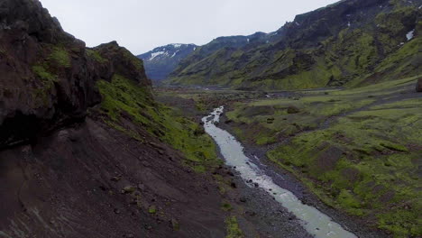 El-Paisaje-De-Thorsmork-En-Las-Tierras-Altas-De-Islandia-Desde-La-Vista-Aérea-De-Drones.