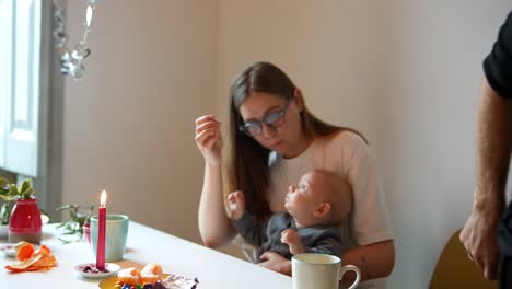 family dinner with baby